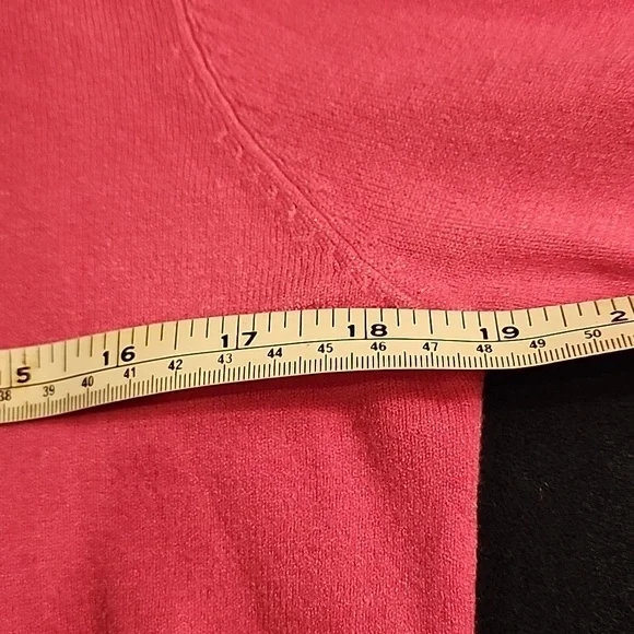 Pink Knit Button Down Cardigan Long Sleeve Sweater Medium - Picture 7 of 8